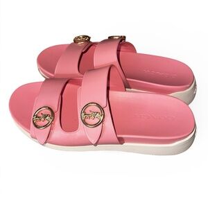 Coach Pink Slide Sandals